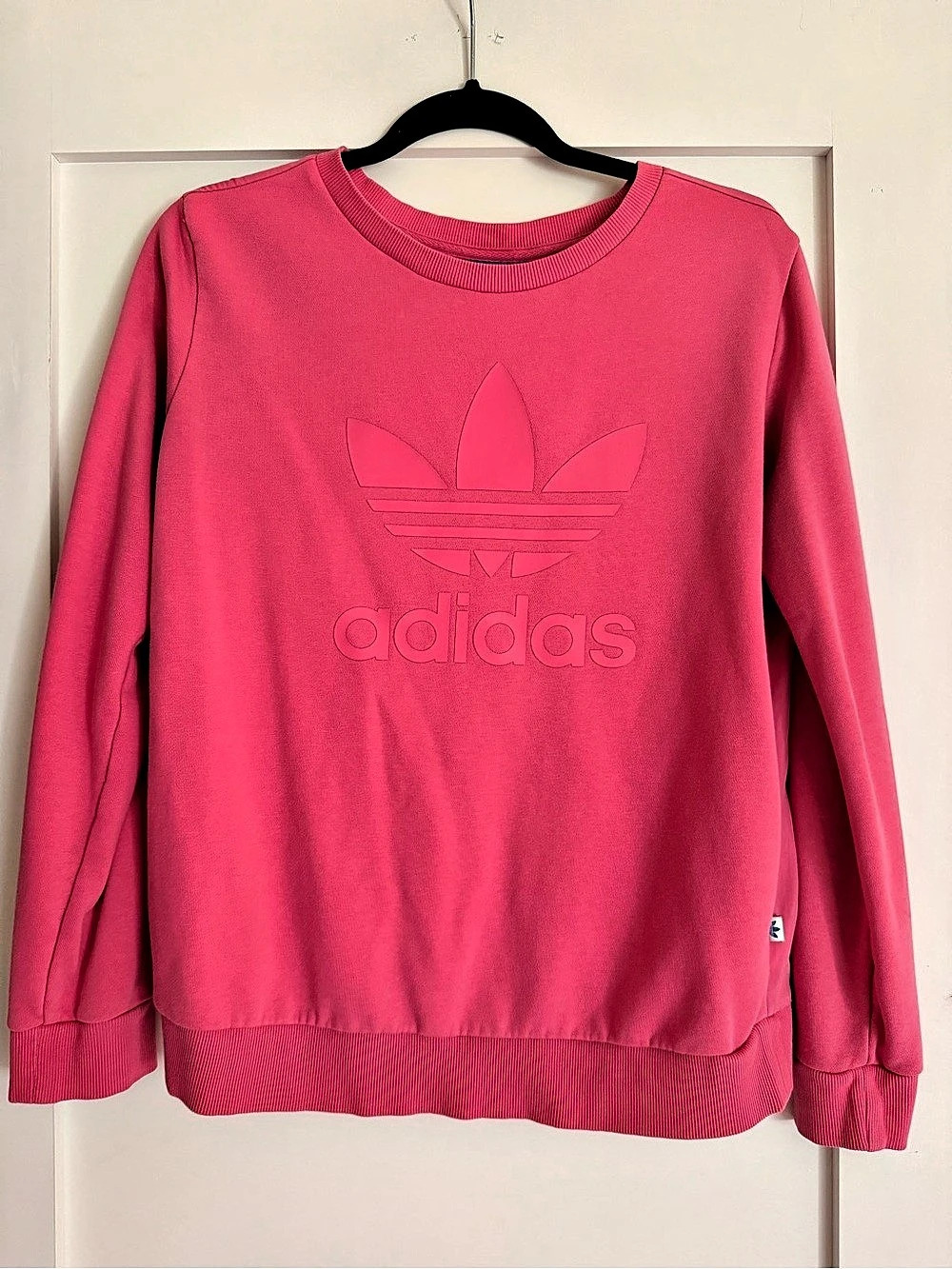 adidas Originals Trefoil Mixed Media Pink Crewneck Sweatshirt
